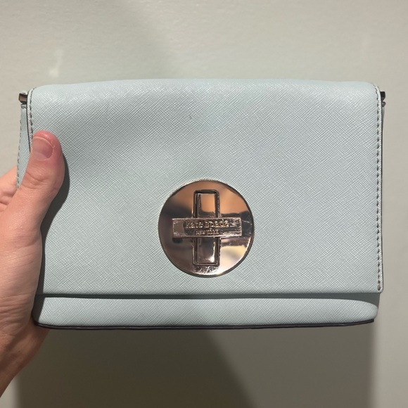 Kate Spade Newbury Lane Sally, Crossbody Leather Small Bag, Light Blue/Teal - Picture 6 of 6